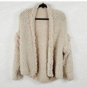 Women's EXPRESS Teddy Beige Coat Jacket Size XS